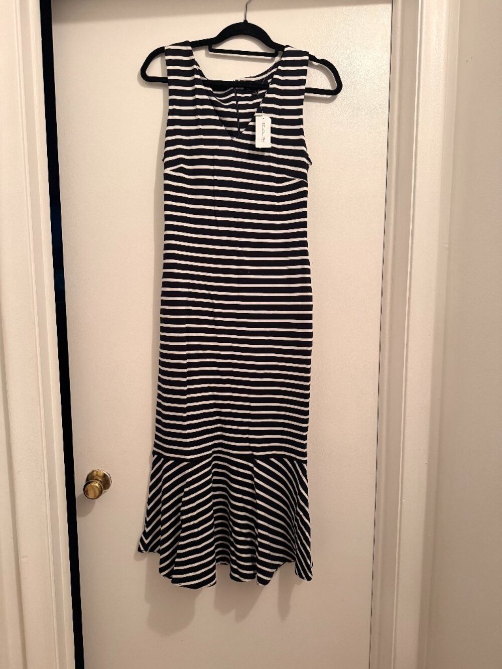 NWT Banana Republic Black and White Striped Long Dress